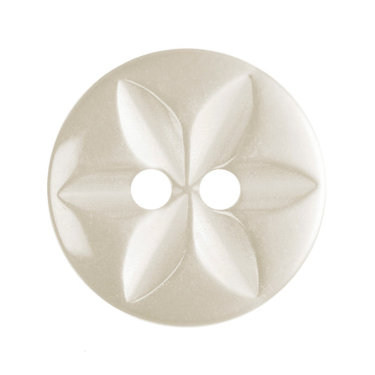 Star Poly Buttons -Cream 14mm