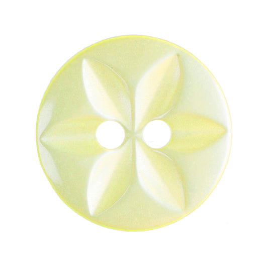 Star Poly Buttons - Yellow 14mm