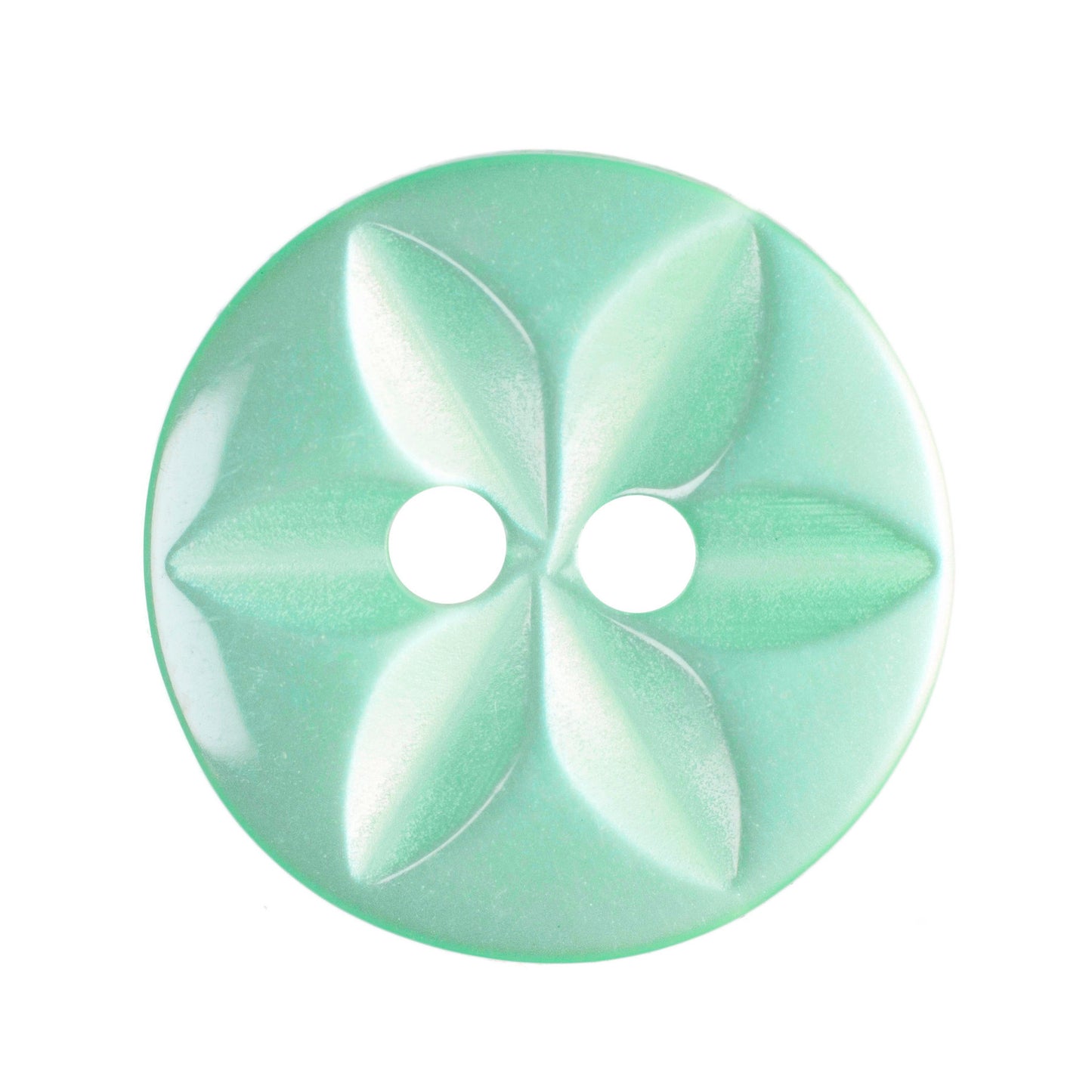 Star Poly Buttons -Turquoise 14mm