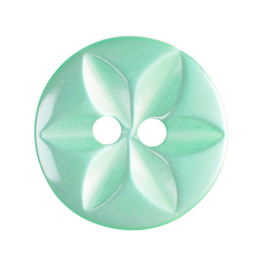 Star Poly Buttons -Turquoise 14mm