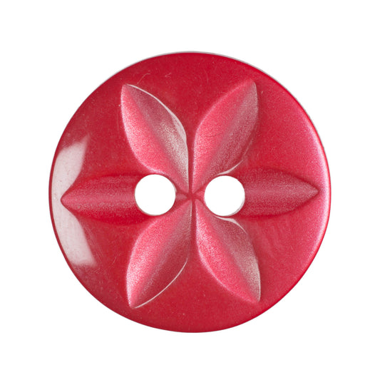 Star Poly Buttons - Red 14mm