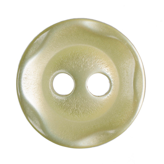 Scalloped Edge Button - Yellow 11mm