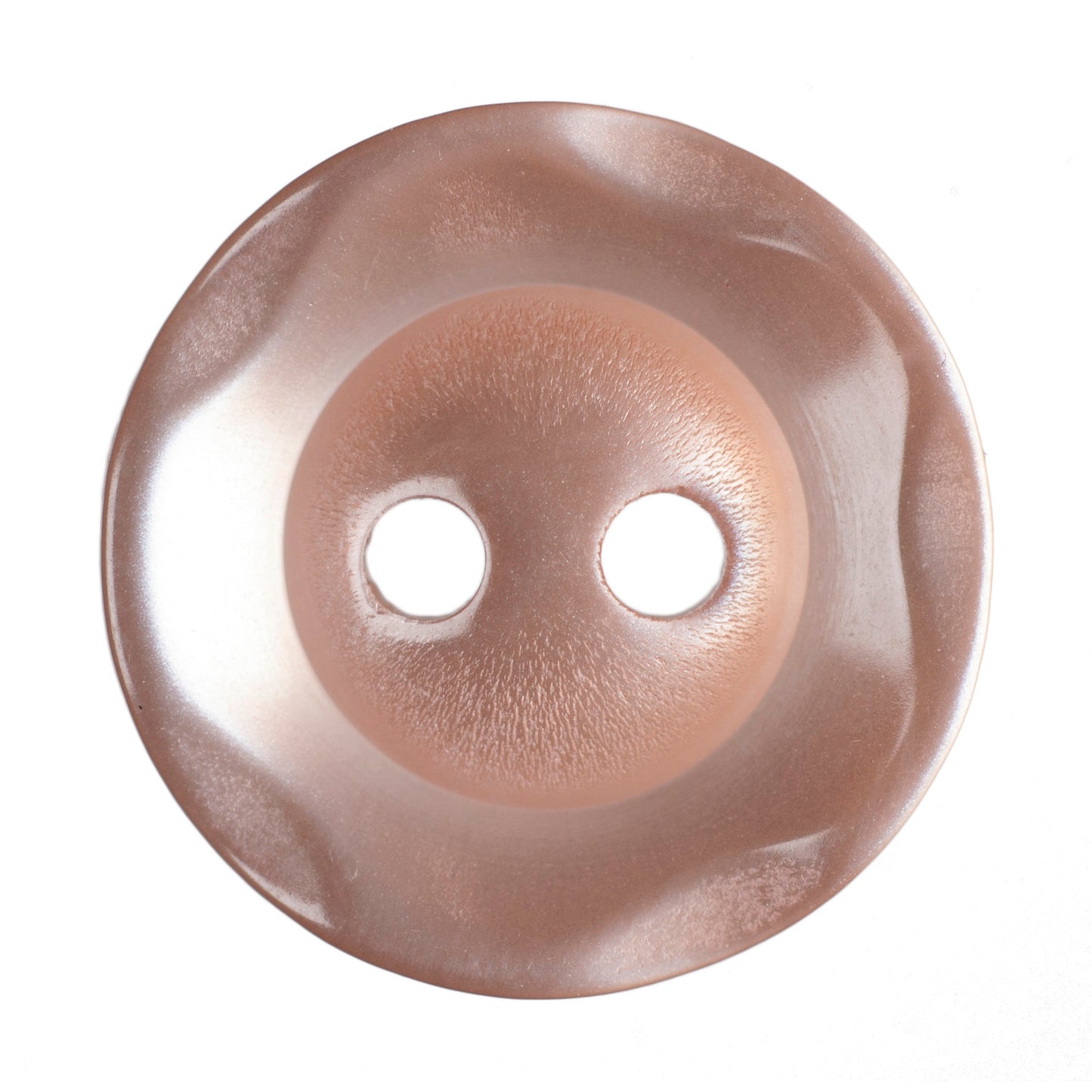 Scalloped Edge Buttons - Peach 14mm