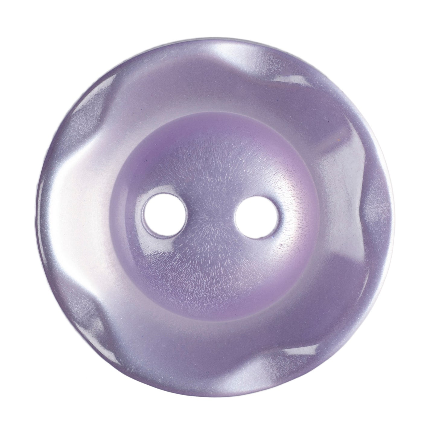 Scalloped Edge Button - Lilac 16mm