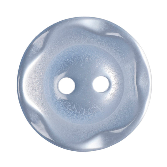 Scalloped Edge Button - Blue 16mm