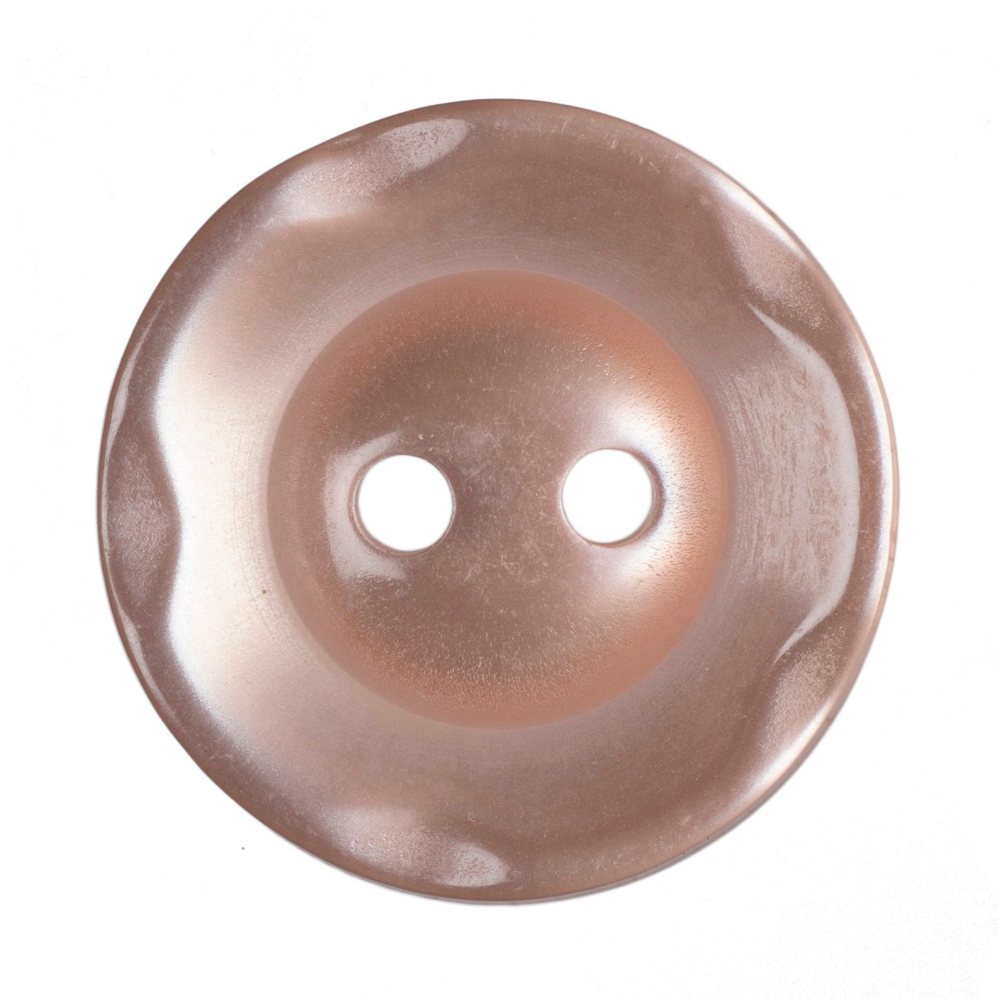 Scalloped Edge Button - Peach 16mm