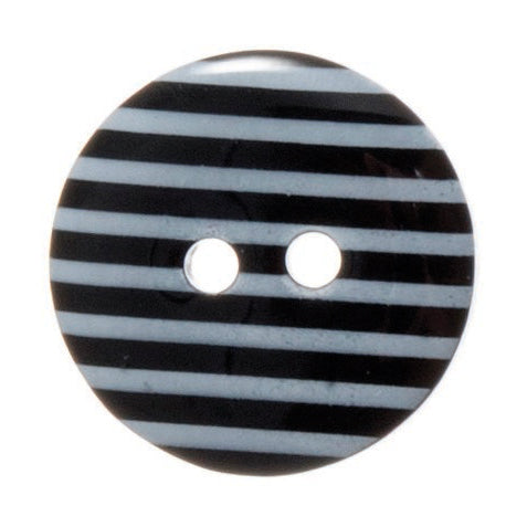 Striped Buttons - Black 18mm