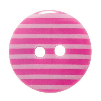 Striped Buttons - Pink 18mm