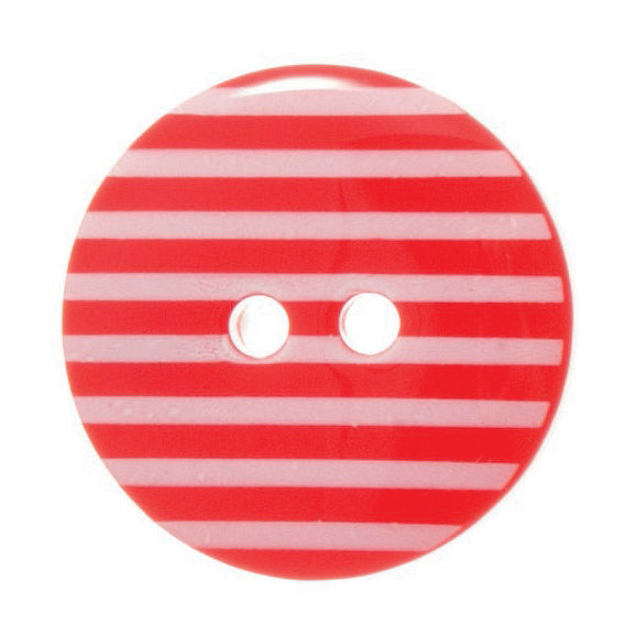 Striped Buttons - Red 23mm