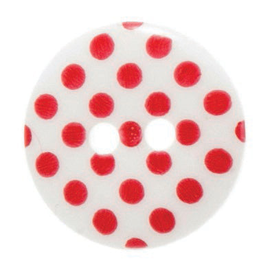 Spotty Buttons - White 15mm