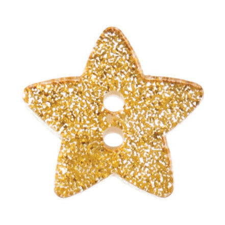 Glitter Star Buttons - Gold 18mm