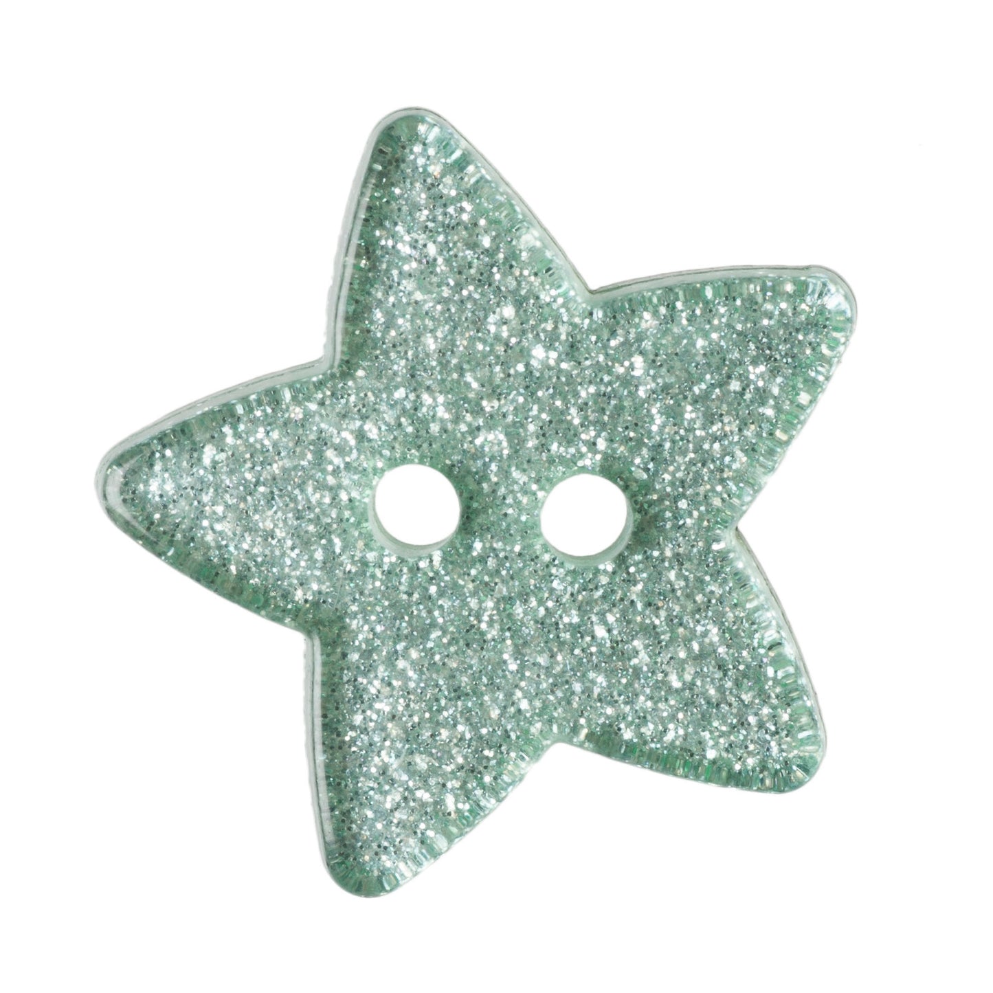 Glitter Star Buttons - Light green 18mm