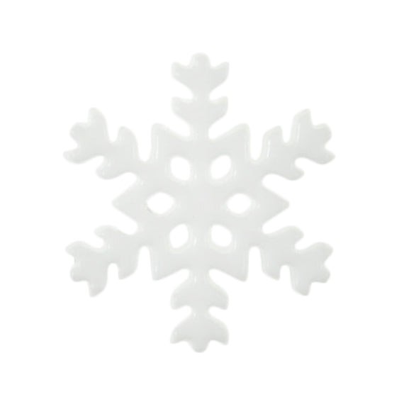 Snowflake Buttons - White - 18mm