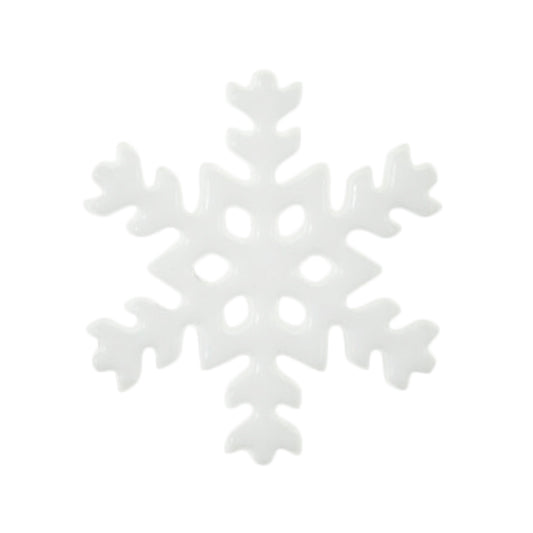 Snowflake Buttons - White - 18mm