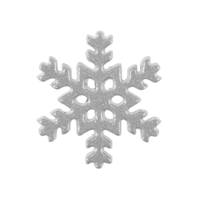 Snowflake Buttons - Silver - 18mm