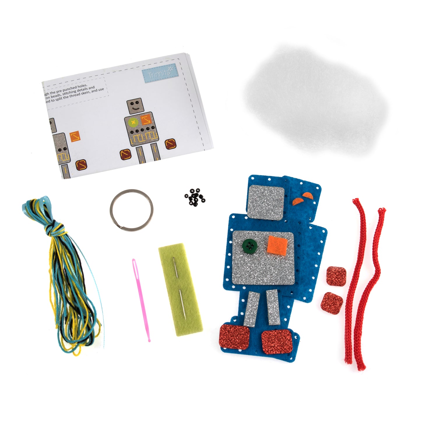 Felt Decoration Kit -Robot Key Ring