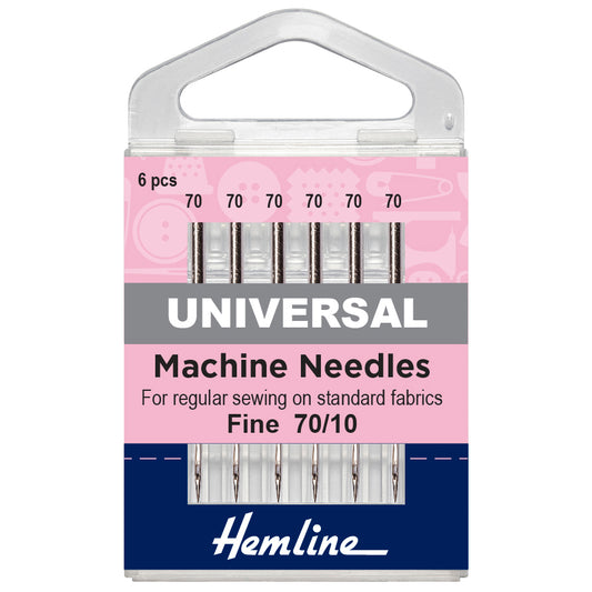 Hemline Universal Fine 70/10 Machine Needles 6pcs