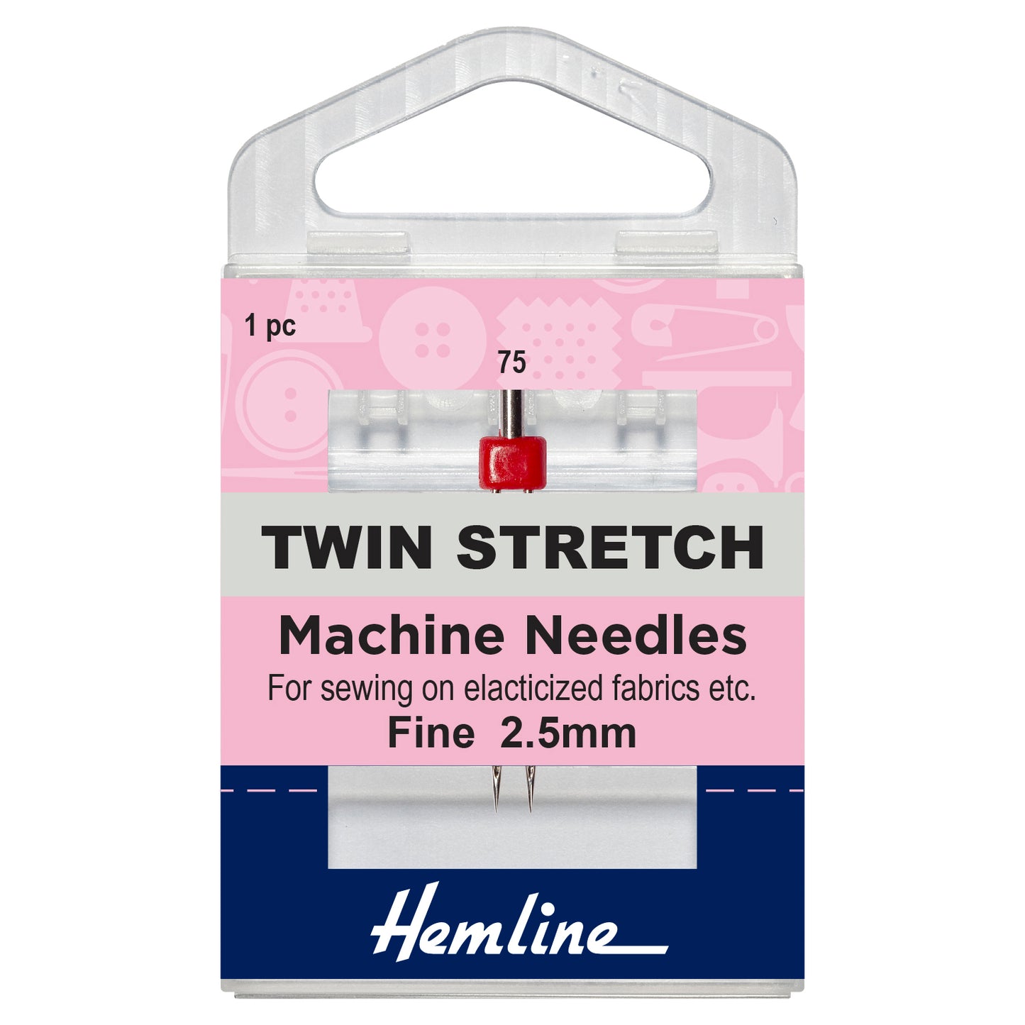 Hemline Twin Machine Needle Stretch 75/11 2.5mm 1pcs