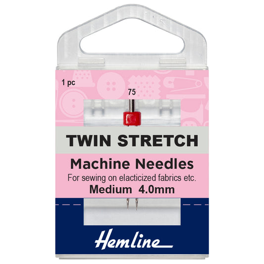 Hemline Twin Machine Needle Stretch 75/11 4mm 1pcs