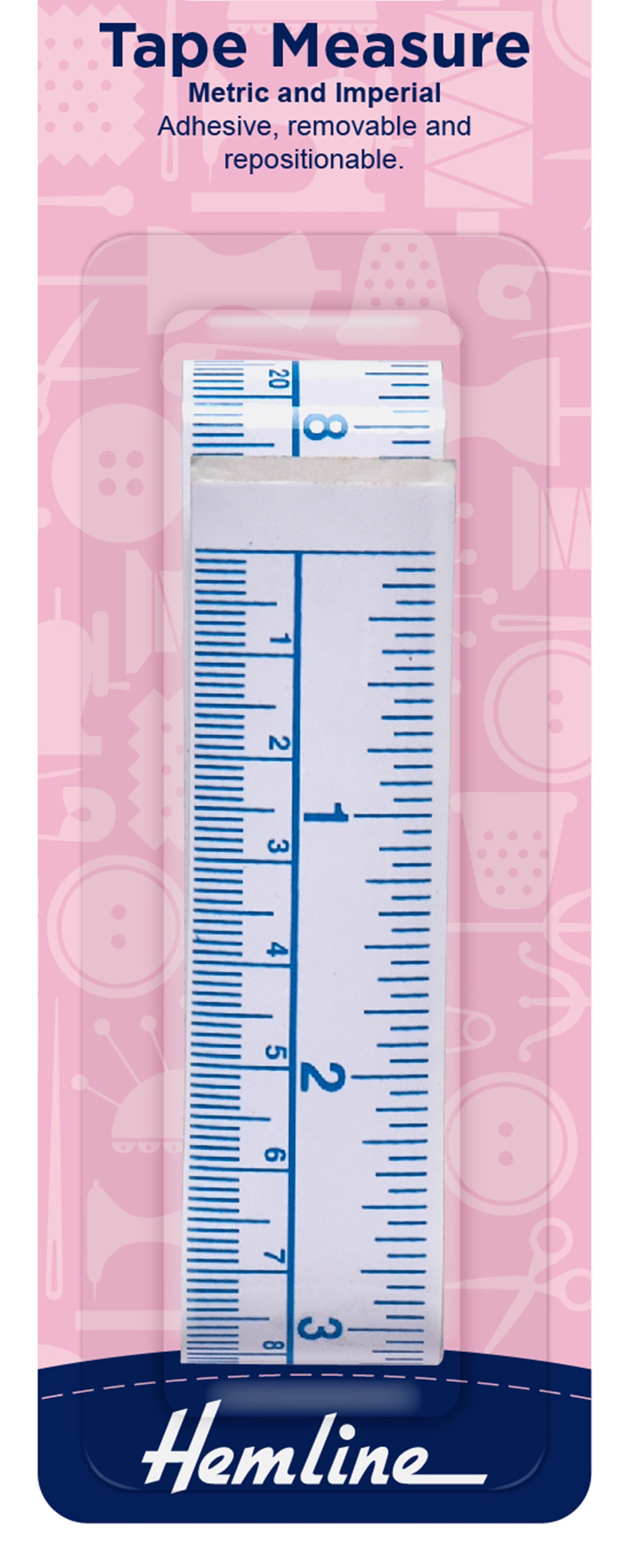 Hemline Tape Measure 150cm/60"~Self Adhesive