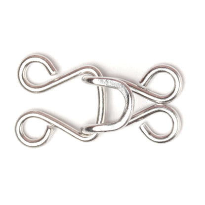 Hemline Hooks & Eyes Size 13 -Nickel - 8 Sets~