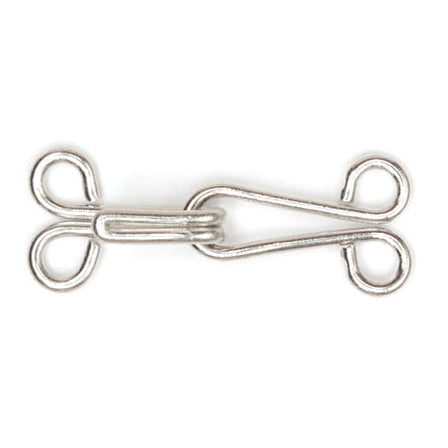 Hemline Hooks & Eyes Size 9 -Nickel -10 Sets~