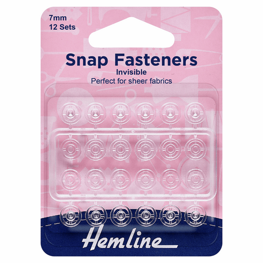 Hemline Snap Fasteners Invisible 7mm 12 Sets