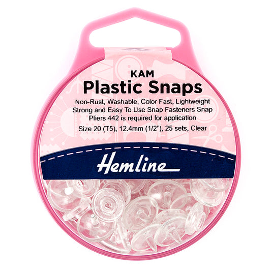 Hemline Kam Plastic Snaps Clear