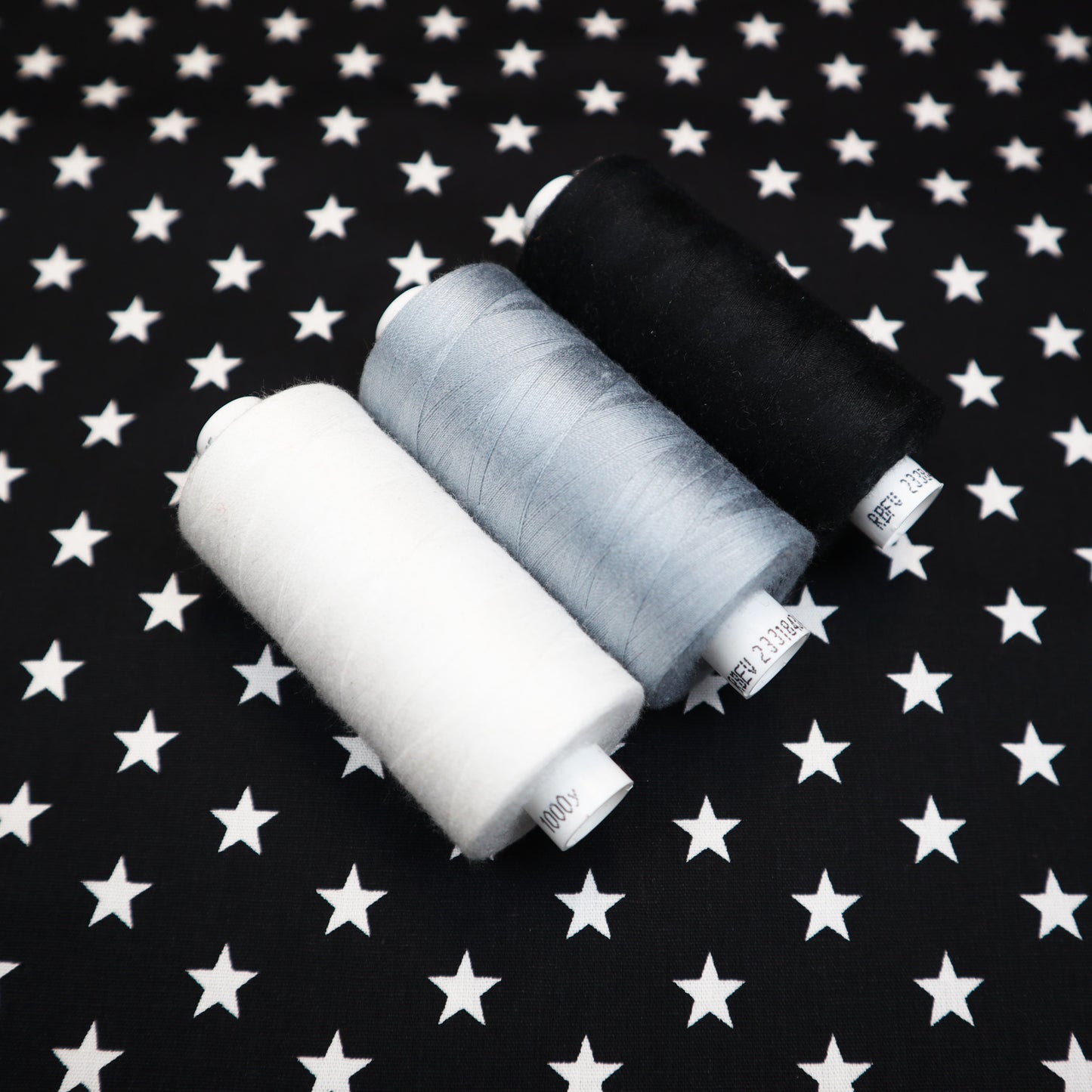 100% Cotton in Black and White Star Print