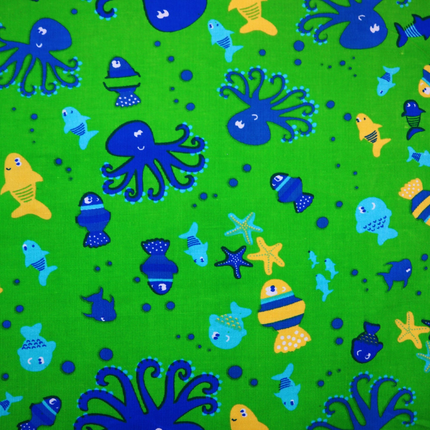 Cotton Needlecord in Sea Life Print