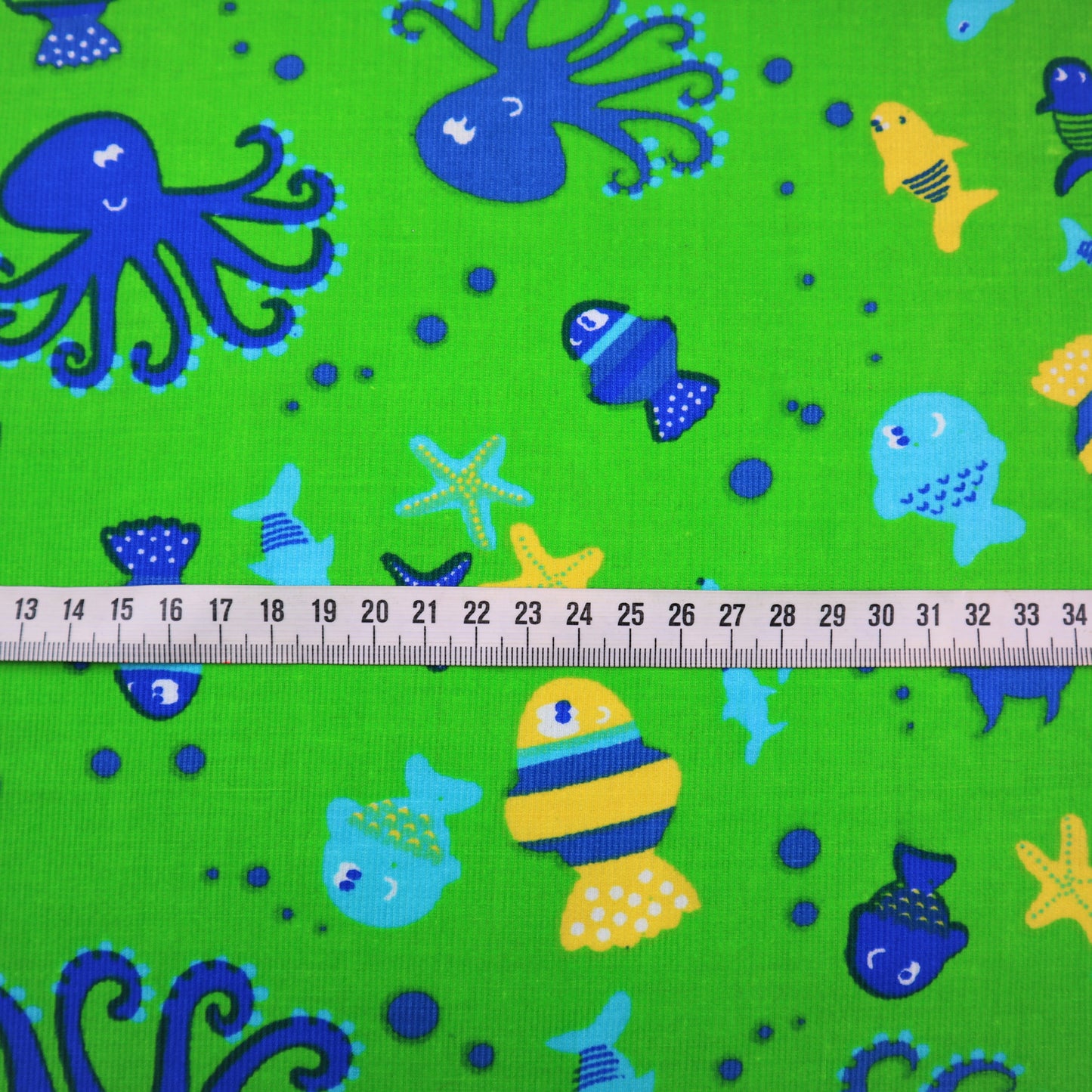 Cotton Needlecord in Sea Life Print