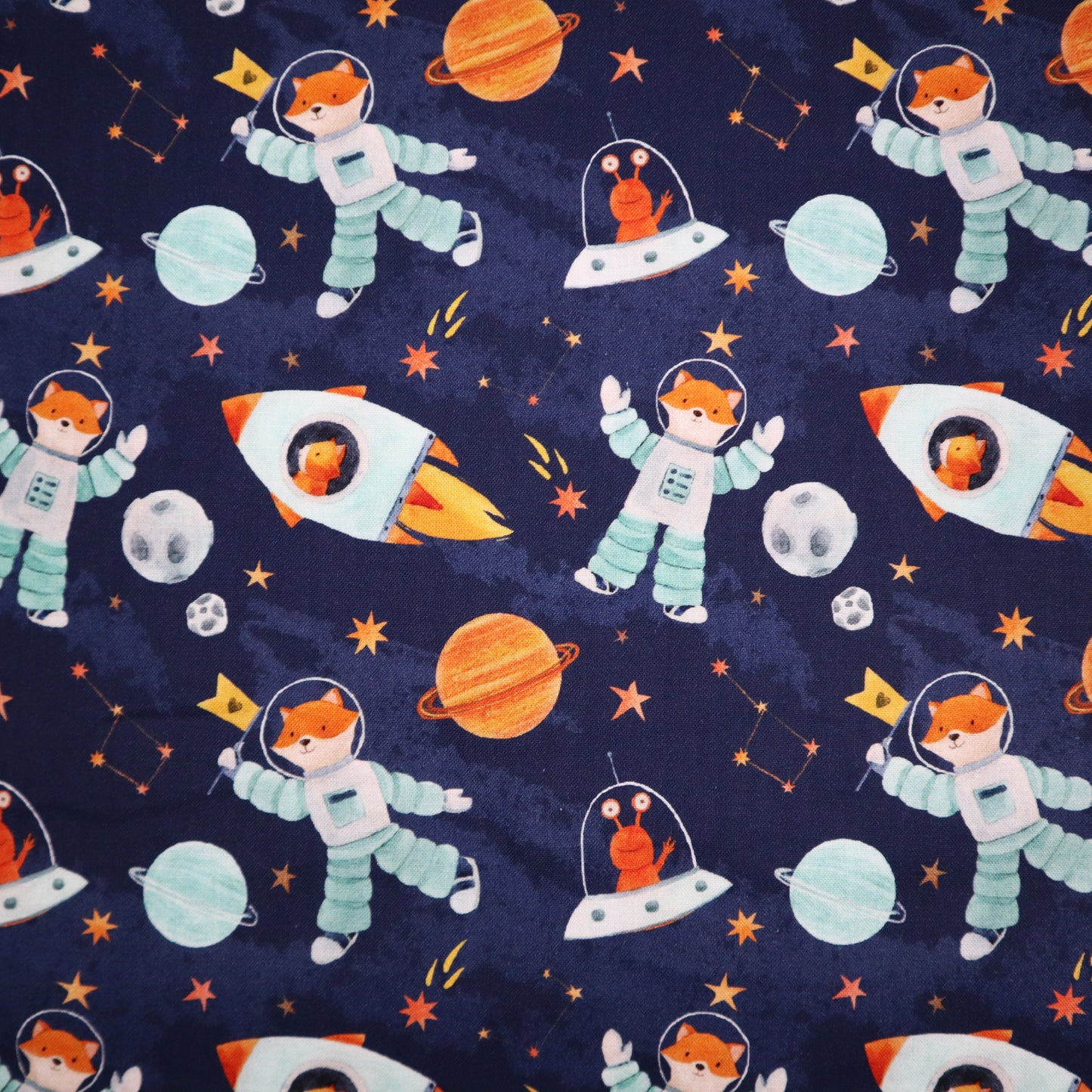 100% Cotton in Space Print