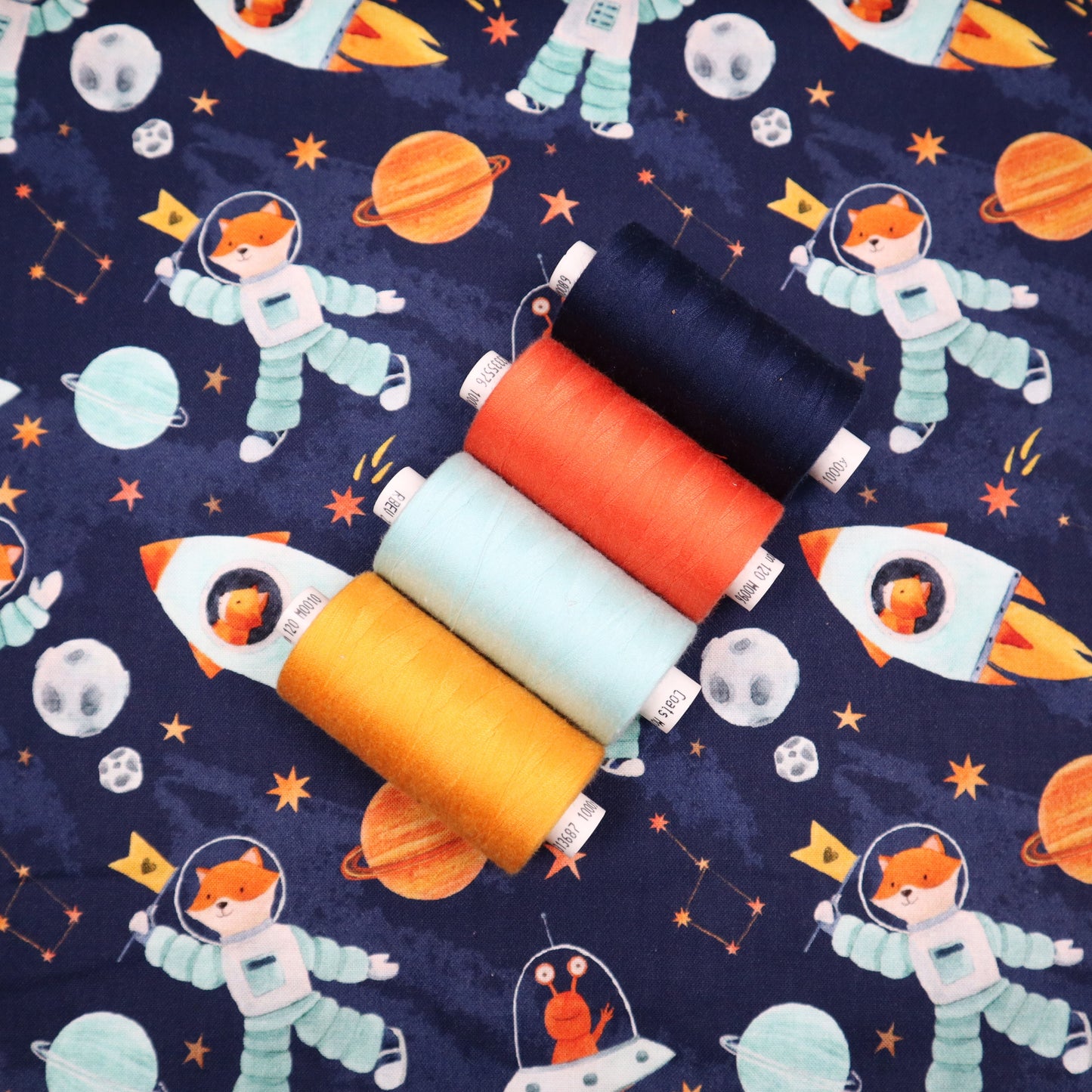 100% Cotton in Space Print