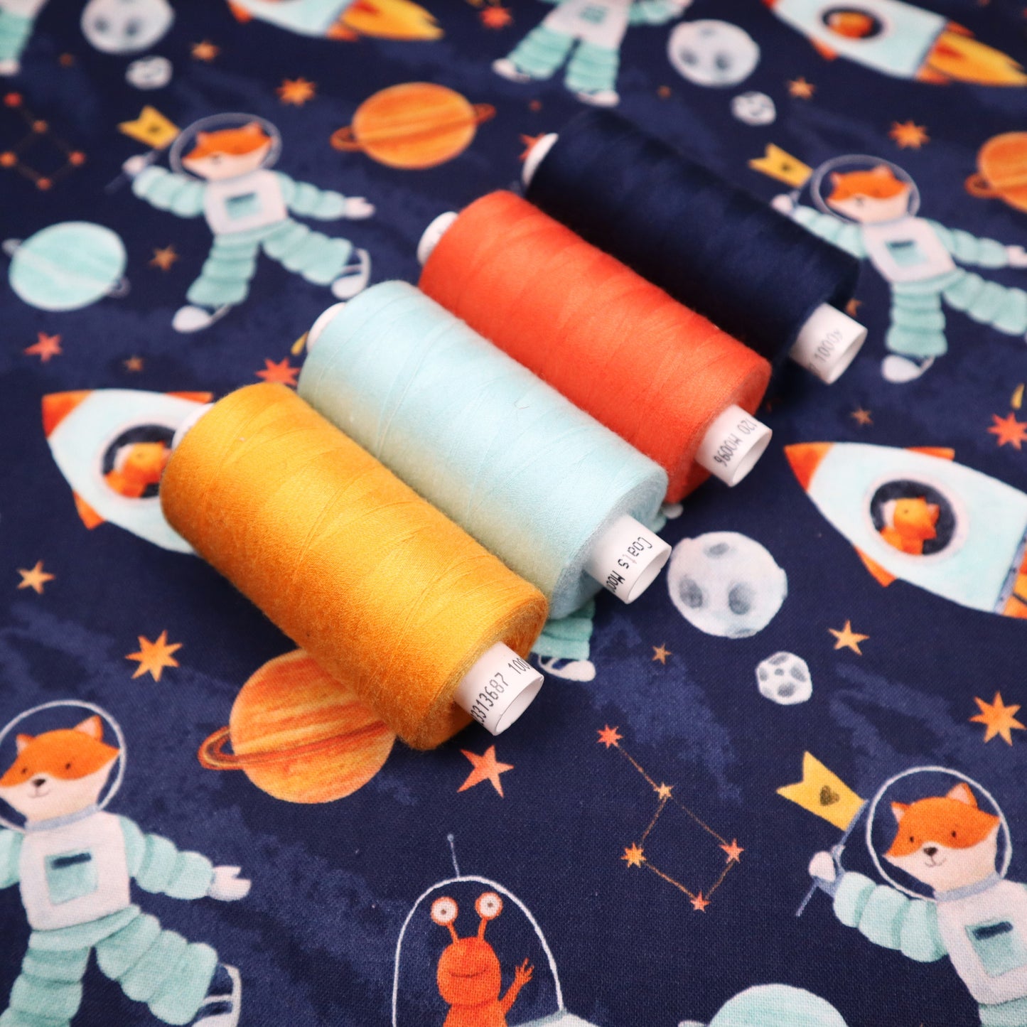 100% Cotton in Space Print