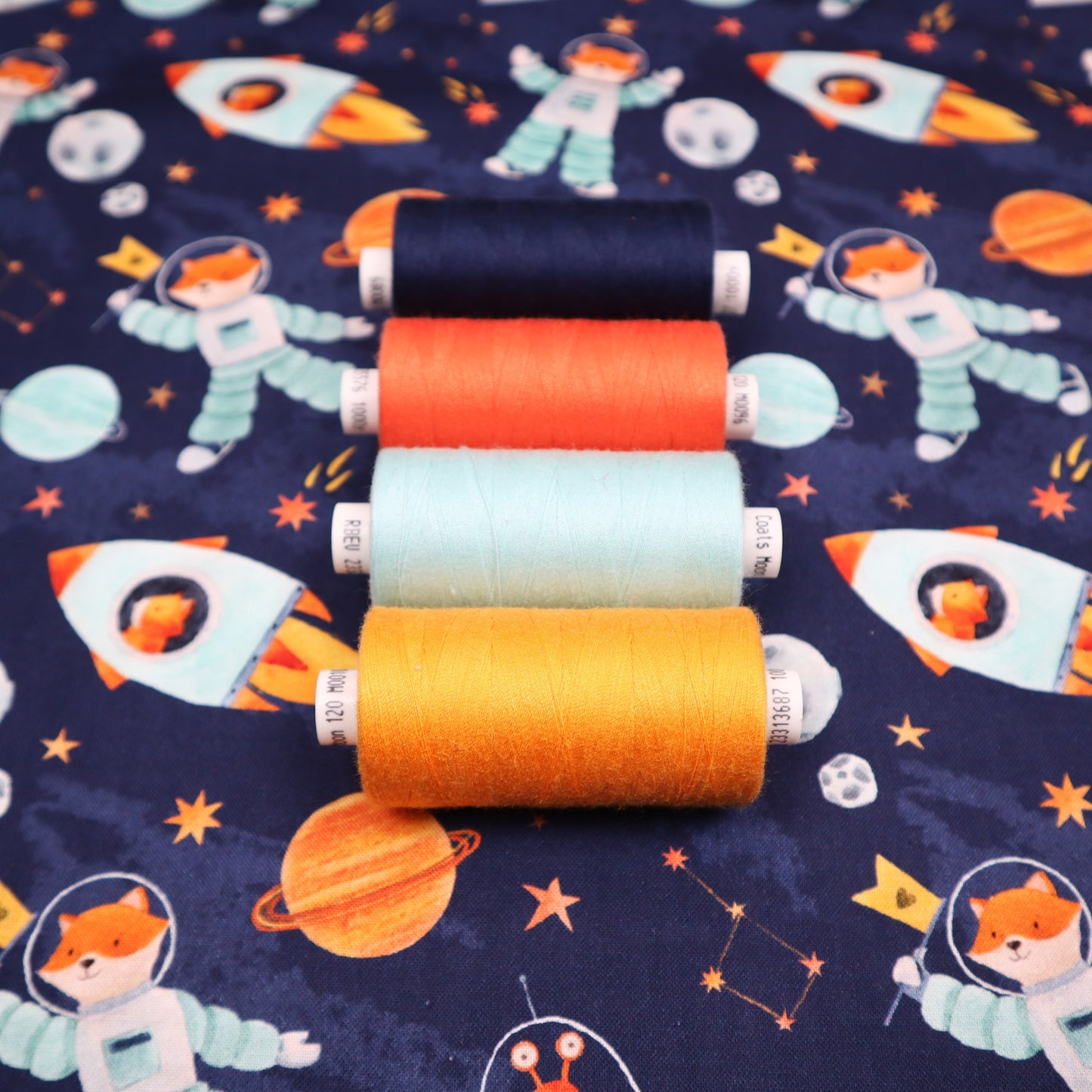 100% Cotton in Space Print