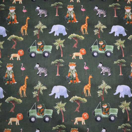 100% Cotton in On Safari Print