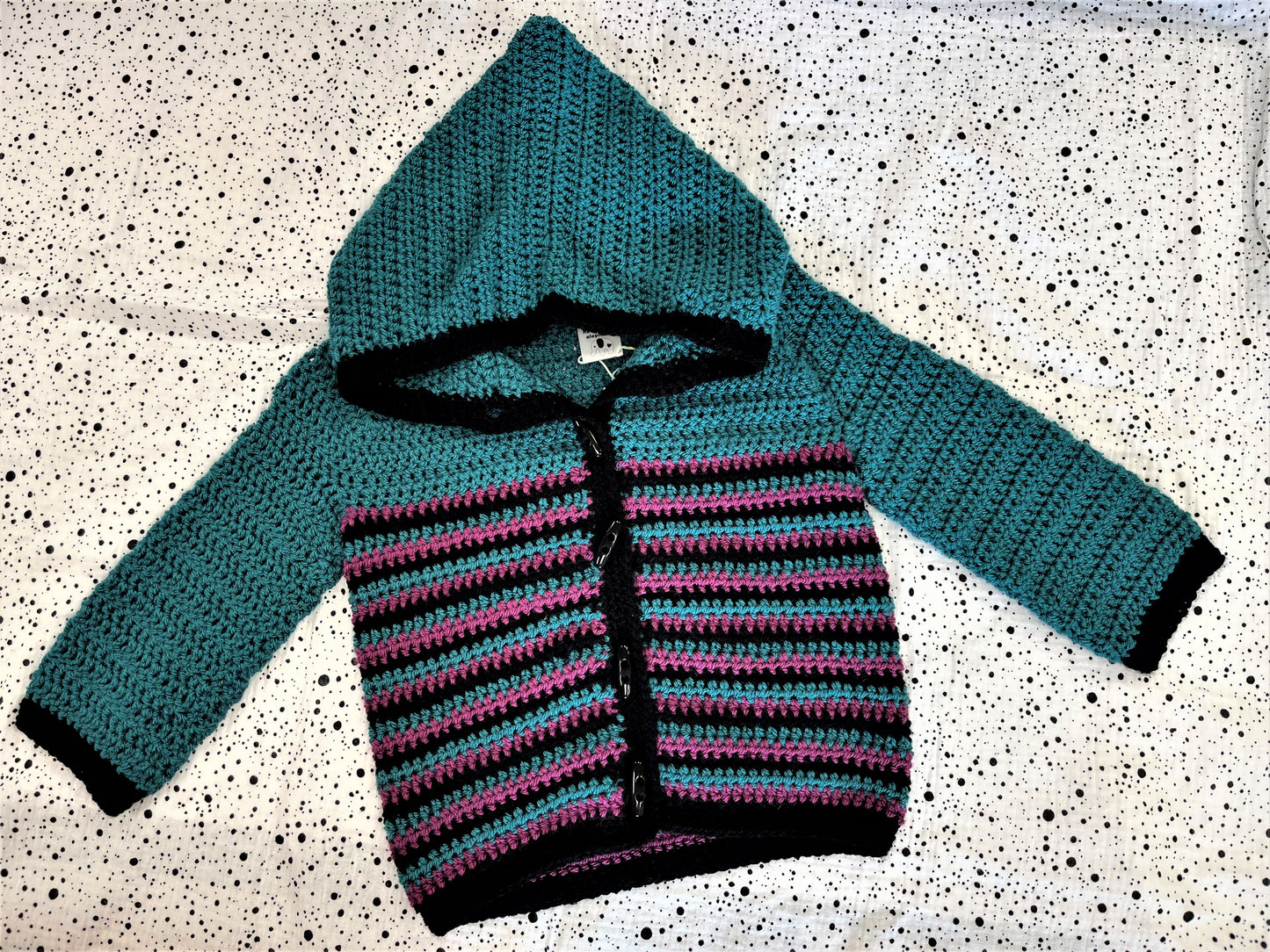 Hand Crochet Hooded Jacket Age 2-3 Years