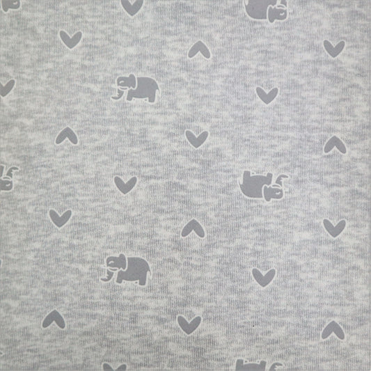 Sweatshirting in Light Grey Elephant Print