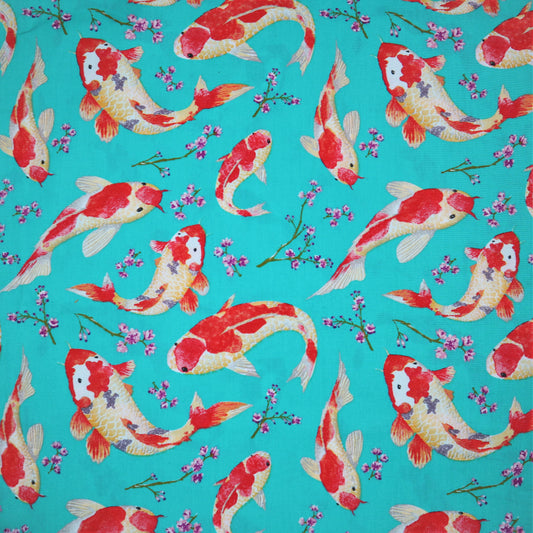 100% Cotton in Oriental Fish Print