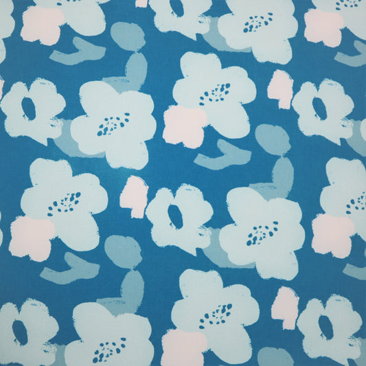 Fleece-Backed Softshell in Turquoise Flower Print