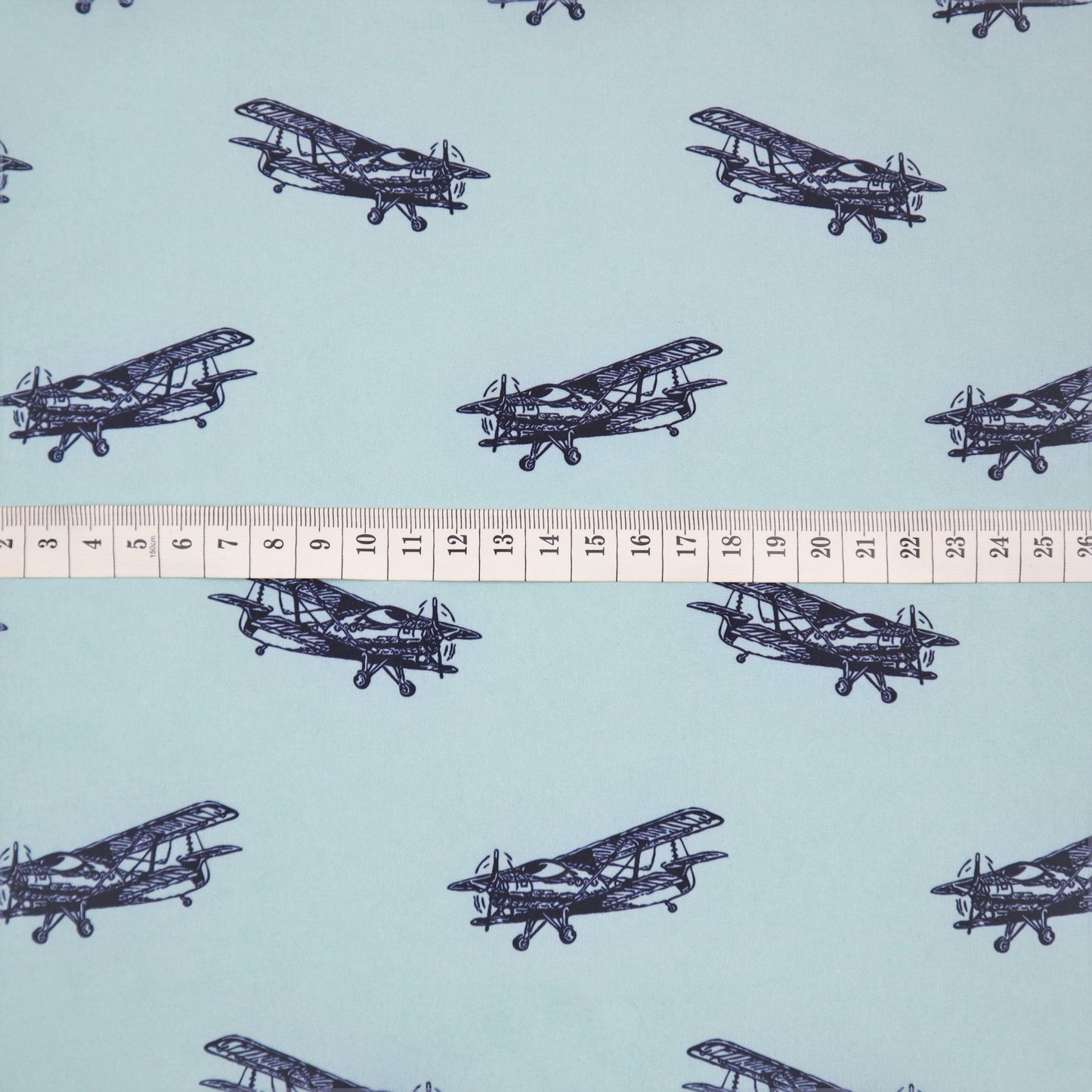 Fleece-Backed Softshell in Blue Airplane Print