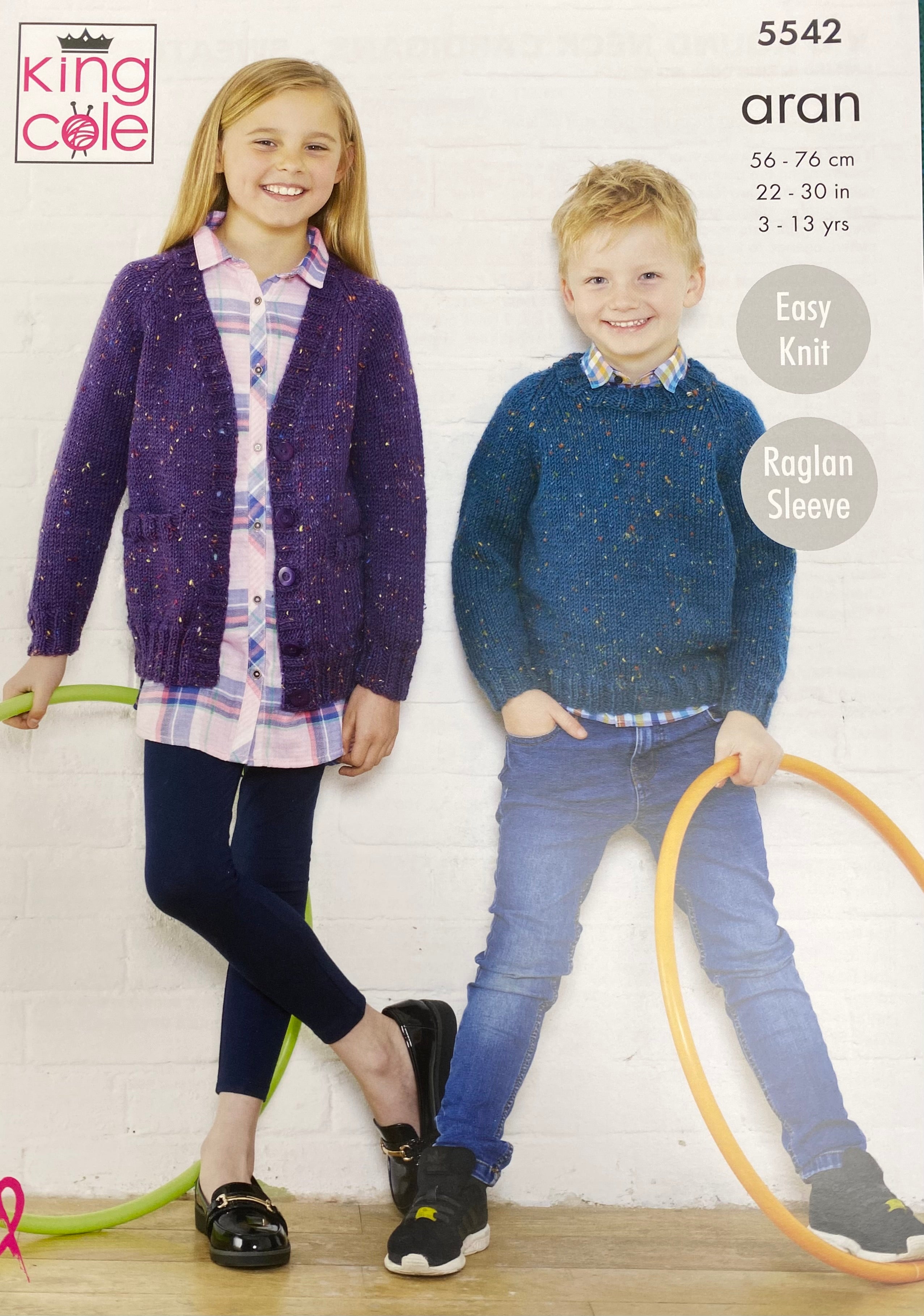 King Cole 5542 Aran Cardigan and Sweater Childrens