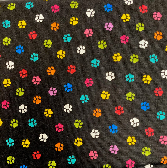 100% Cotton Paw Print By Makower