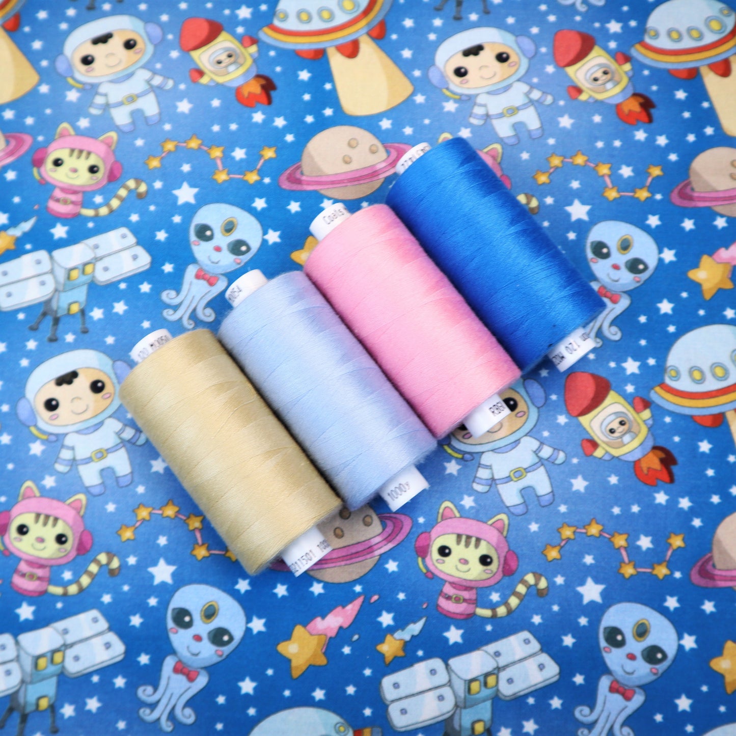 100% Cotton in Space Adventure Print