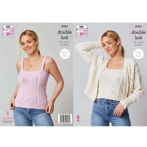 King Cole 5761 Ladies Top and Cardigan Double Knit