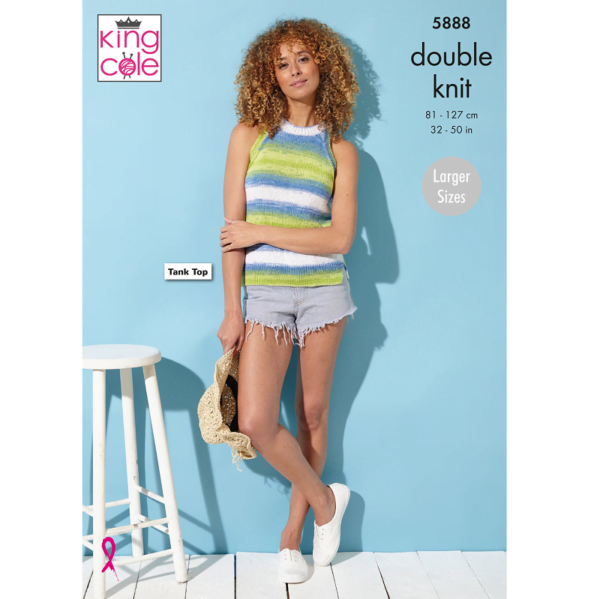 King Cole 5888 Ladies Summer Tops - Double Knit