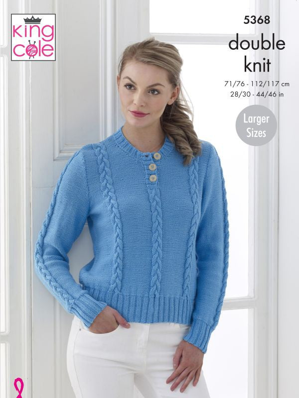 King Cole 5368 Sweater and Cardigan - Double Knitting