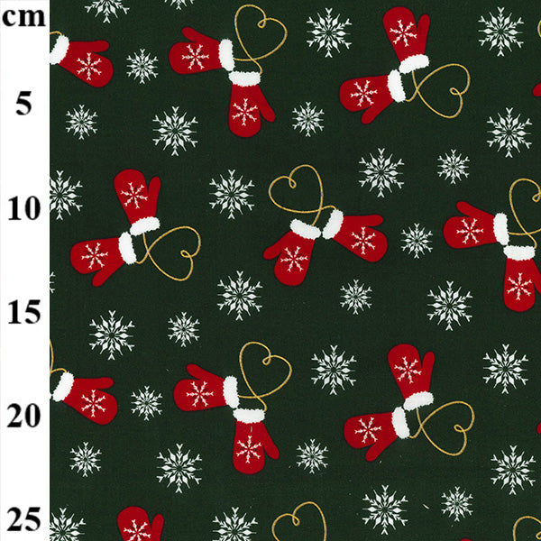 100% Cotton Christmas Mittens Green