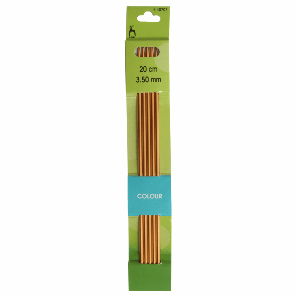 Pony Double-Point Coloured Knitting Needles-Set Of Five 3.50mm