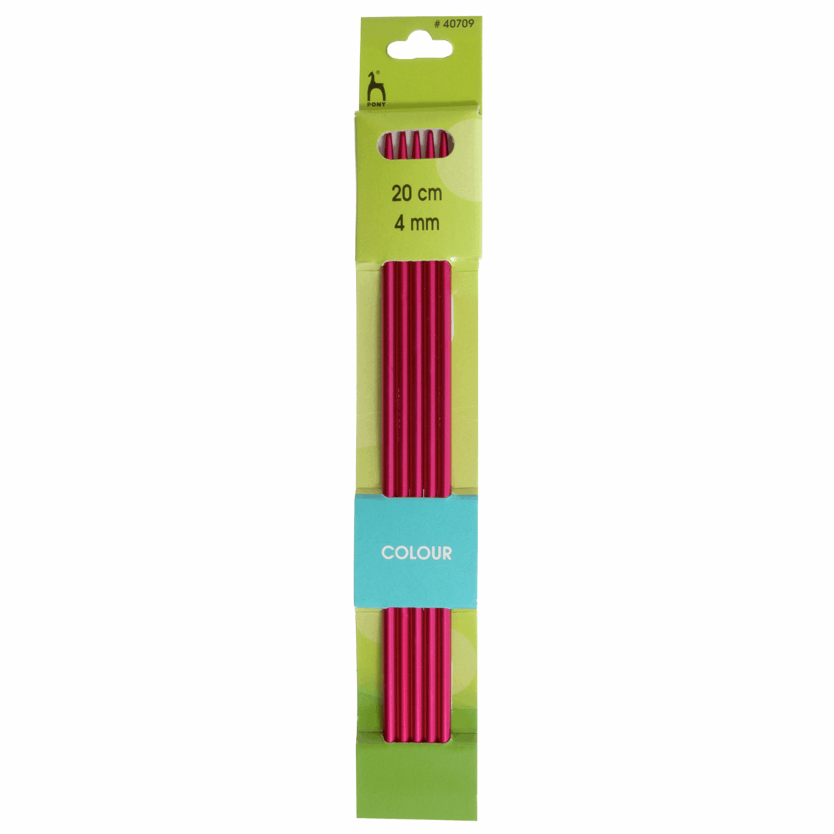 Pony Double-Point Coloured Knitting Needles-Set Of Five 4.00mm